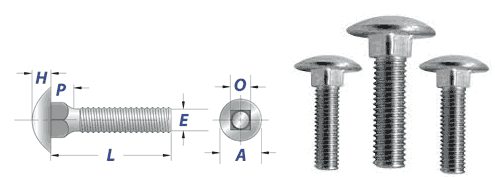stainless steel carriage bolts dimensions